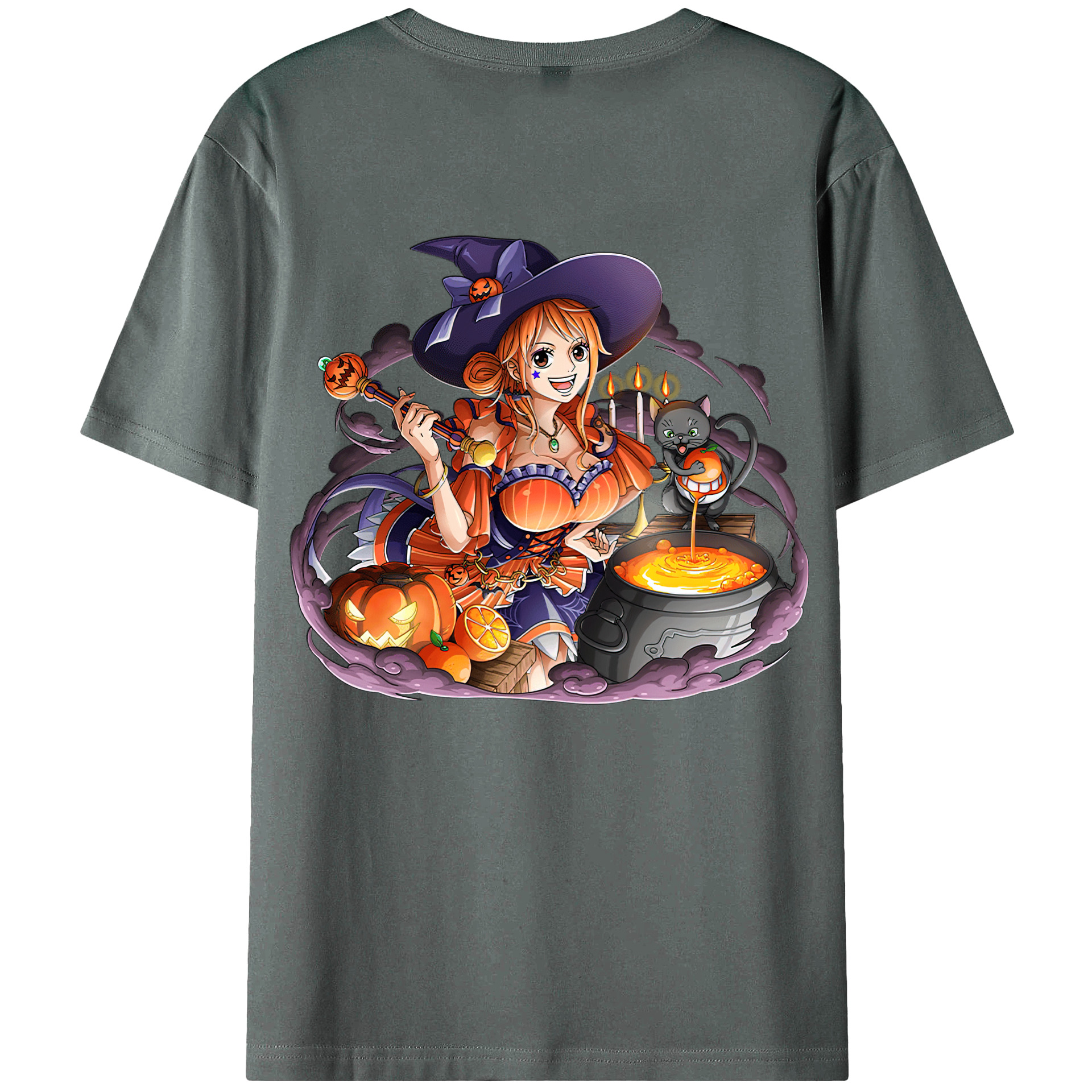 （画像用） ワンピース ナミ ONE PIECE Nami 綿100％ メンズ半袖Tシャツ（バックプリント） 通気性